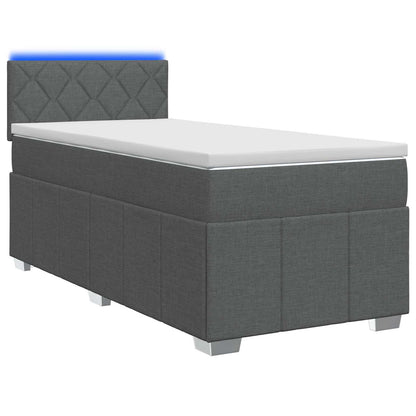 Boxspringbed met matras Donkergrijs 90 x 190 cm Stof