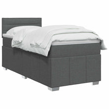 Boxspringbed met matras Donkergrijs 90 x 200 cm Stof