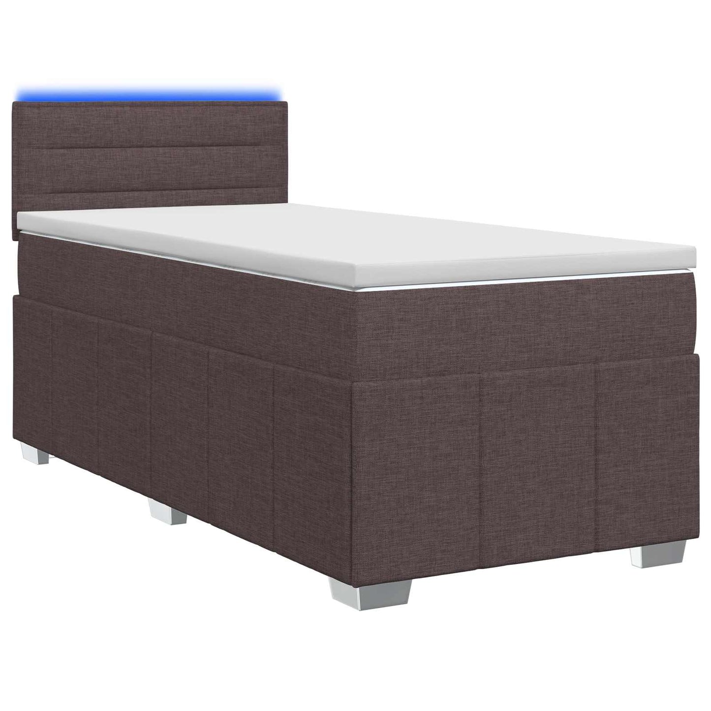 Boxspringbed met matras Donkerbruin 90 x 200 cm Stof
