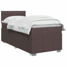 Boxspringbed met matras Donkerbruin 90 x 200 cm Stof
