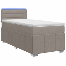 Boxspringbed met matras met hoofdeinde Taupe 90 x 200 cm Stof