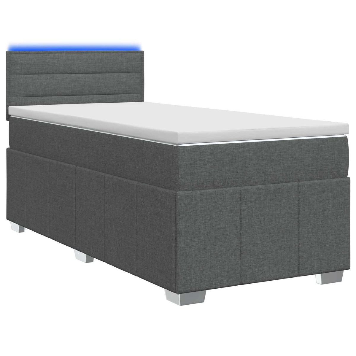 Boxspringbed met matras Donkergrijs 100 x 200 cm Stof