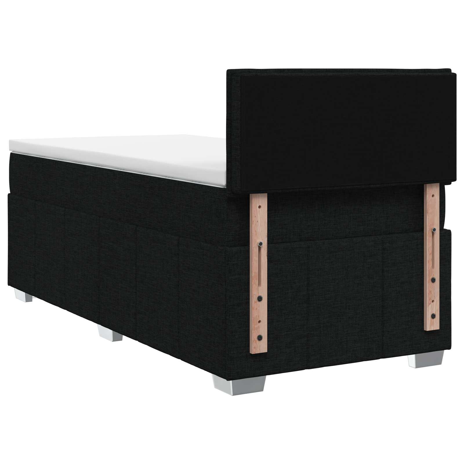 Boxspringbed met matras met hoofdeinde Zwart 100 x 200 cm Stof