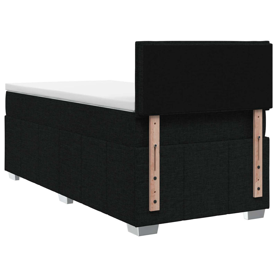 Boxspringbed met matras met hoofdeinde Zwart 100 x 200 cm Stof