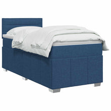 Boxspringbed met matras met hoofdeinde Blauw 100 x 200 cm Stof