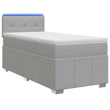 Boxspringbed met matras Lichtgrijs 100 x 200 cm Stof