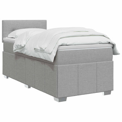 Boxspringbed met matras Lichtgrijs 100 x 200 cm Stof