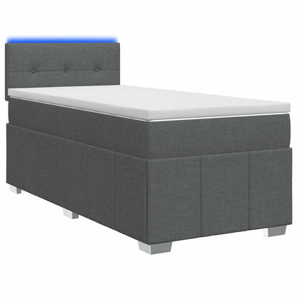 Boxspringbed met matras Donkergrijs 100 x 200 cm Stof