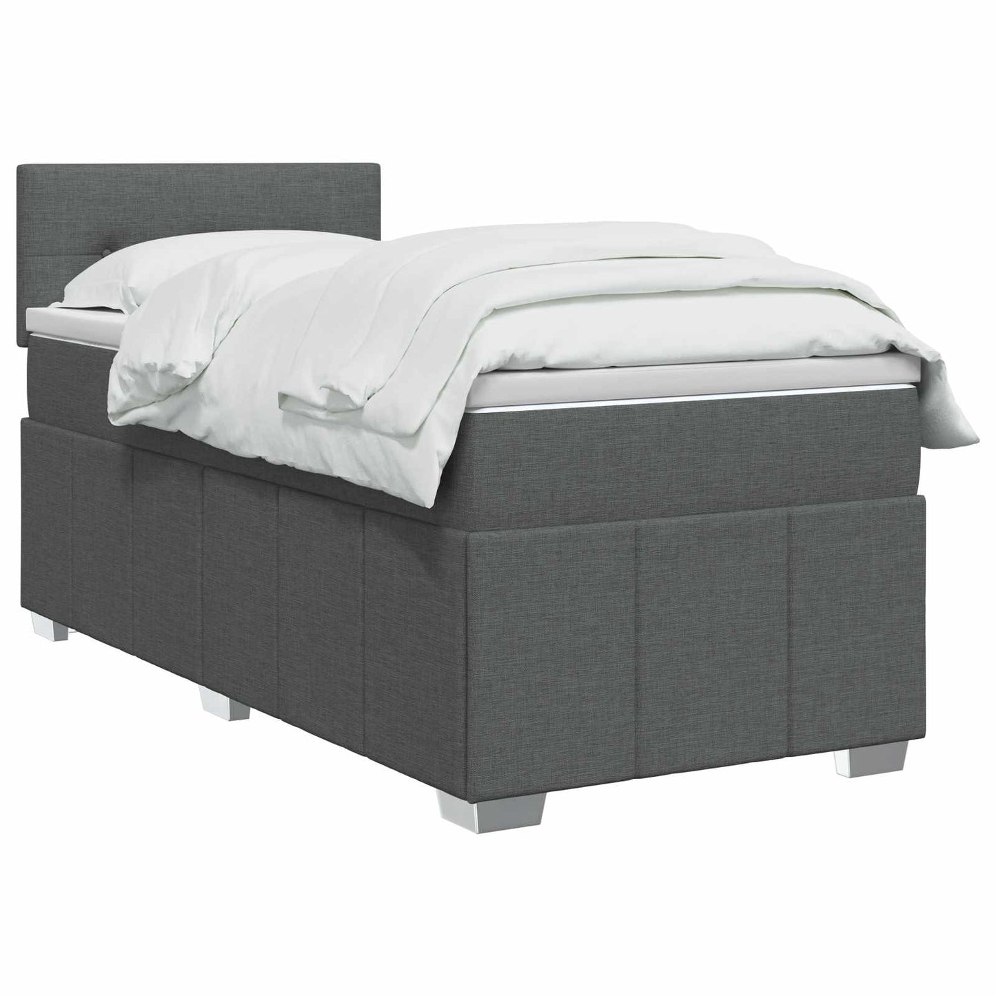 Boxspringbed met matras Donkergrijs 100 x 200 cm Stof