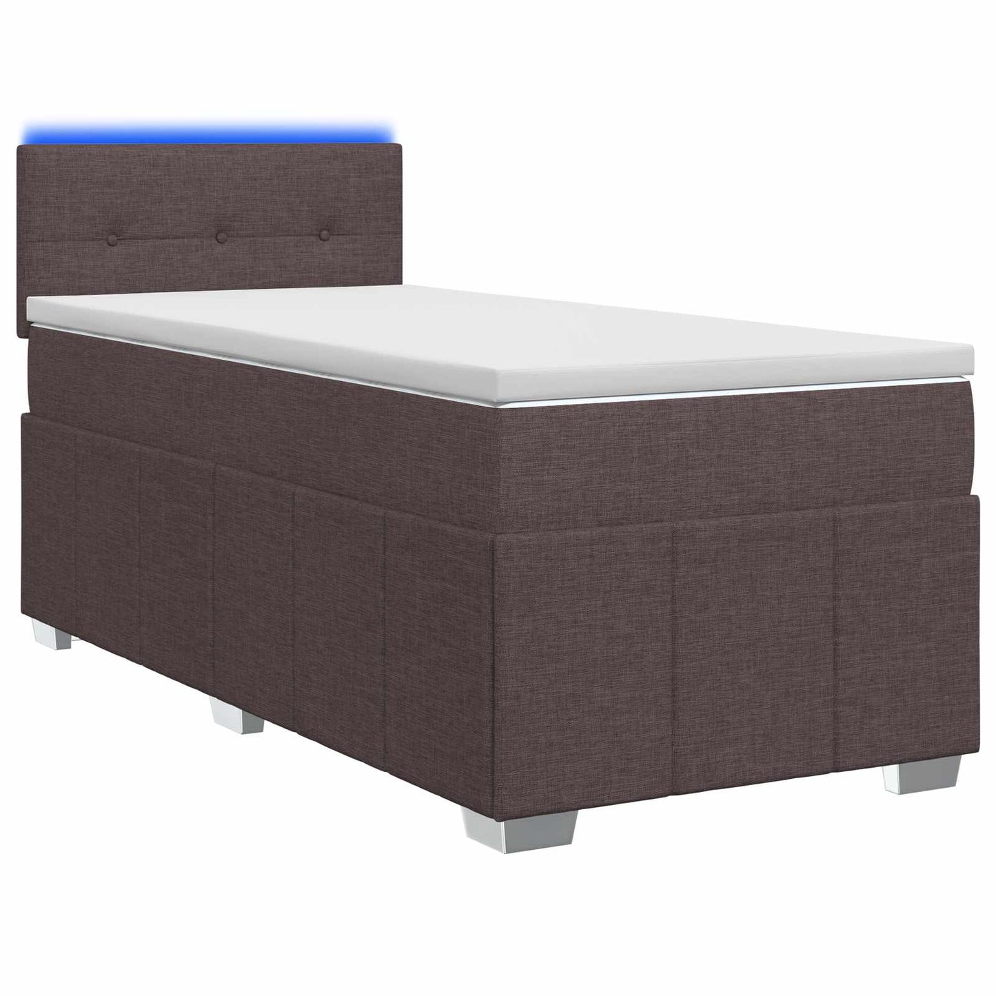 Boxspringbed met matras Donkerbruin 100 x 200 cm Stof