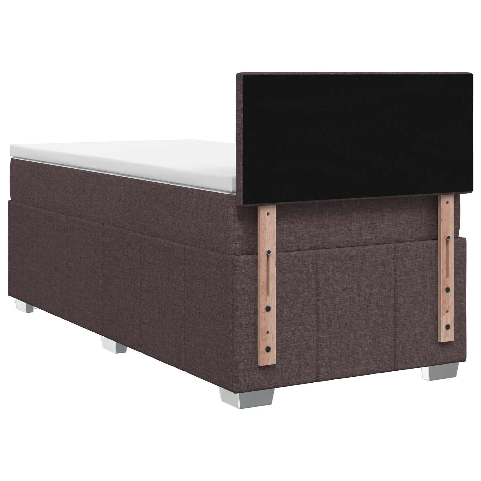Boxspringbed met matras Donkerbruin 100 x 200 cm Stof