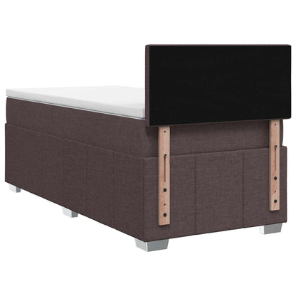 Boxspringbed met matras Donkerbruin 100 x 200 cm Stof