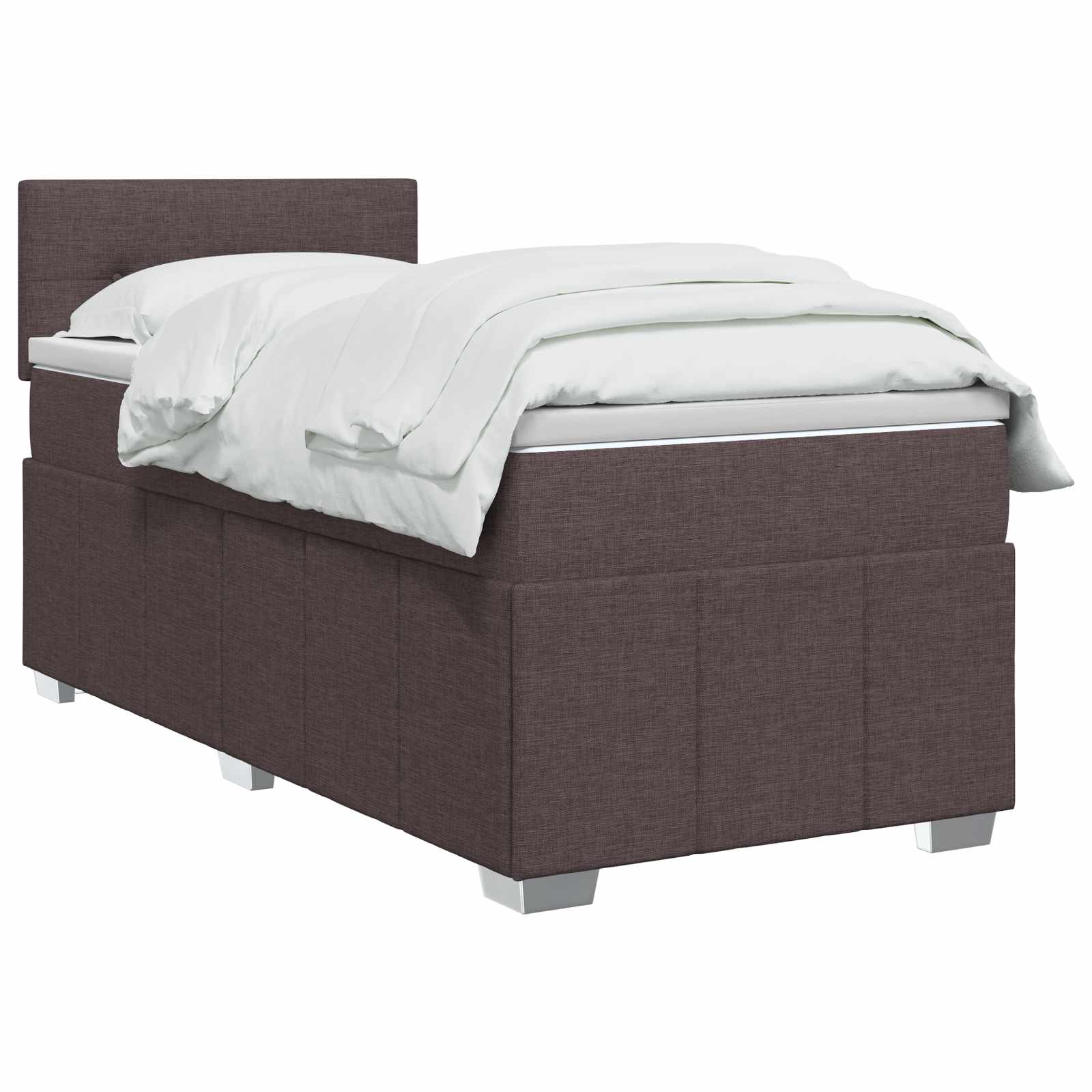 Boxspringbed met matras Donkerbruin 100 x 200 cm Stof