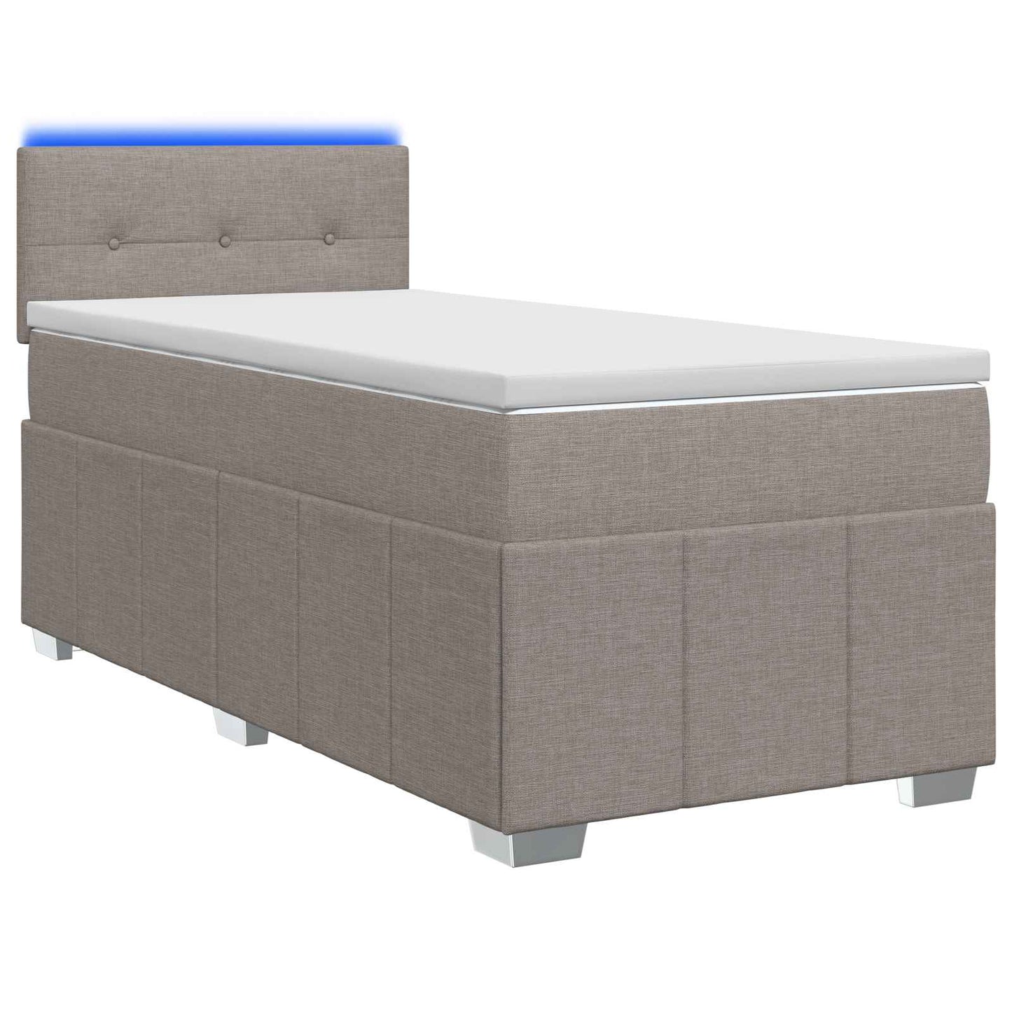 Boxspringbed met matras met hoofdeinde Taupe 100 x 200 cm Stof