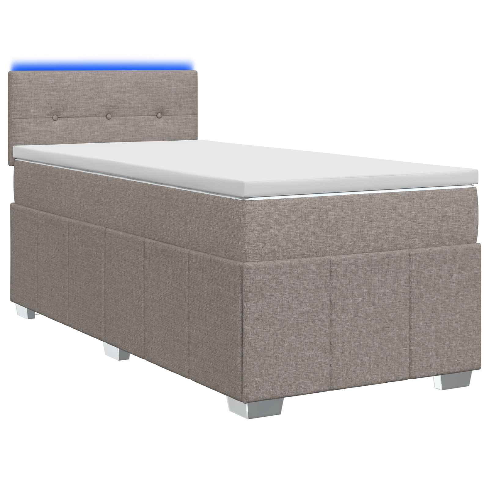 Boxspringbed met matras met hoofdeinde Taupe 100 x 200 cm Stof
