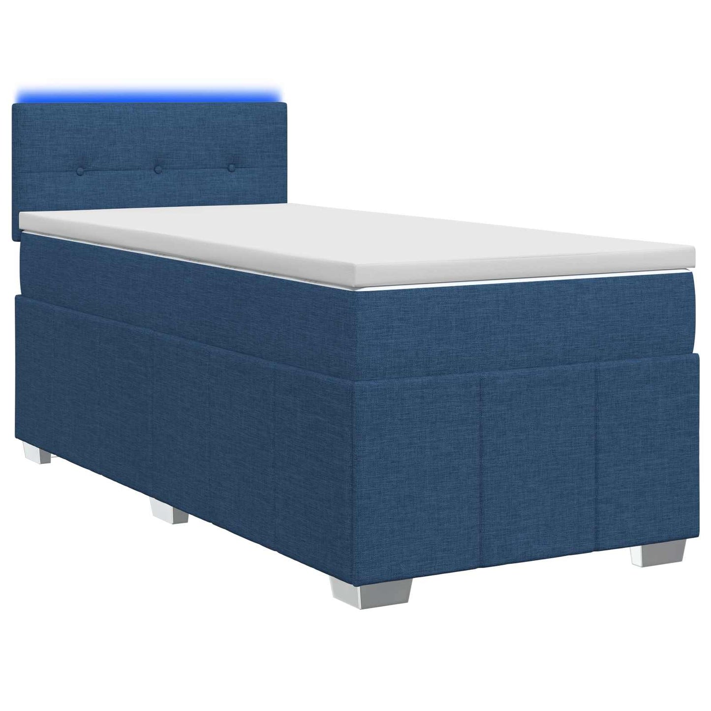 Boxspringbed met matras met hoofdeinde Blauw 100 x 200 cm Stof