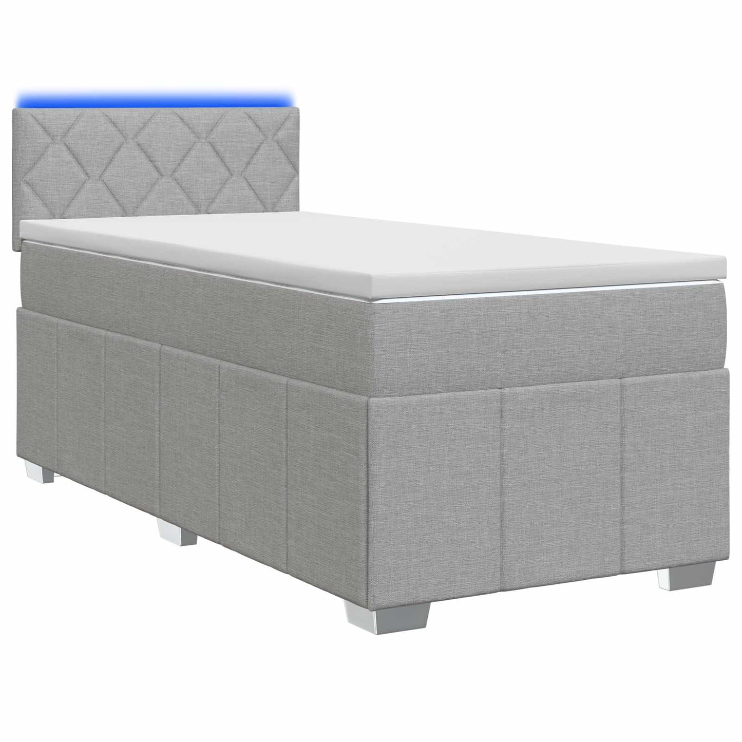 Boxspringbed met matras Lichtgrijs 100 x 200 cm Stof