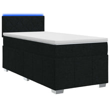 Boxspringbed met matras met hoofdeinde Zwart 100 x 200 cm Stof