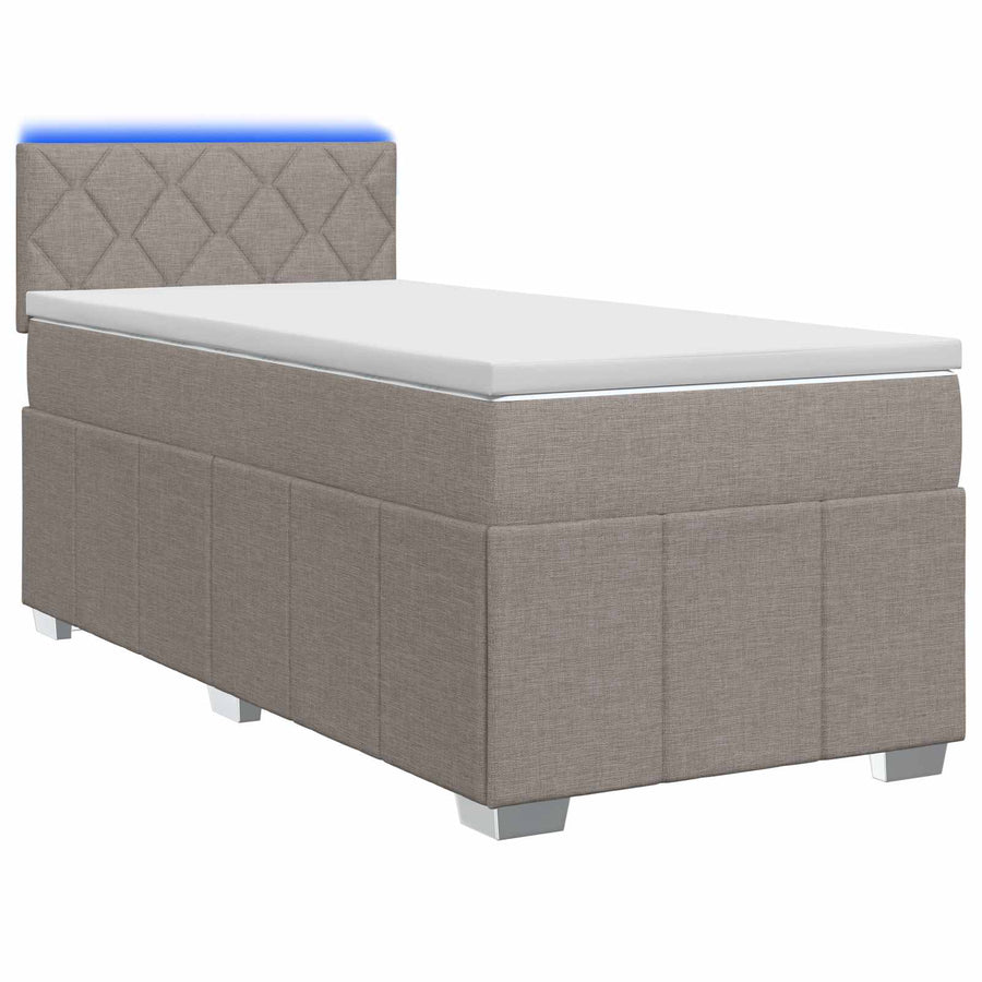 Boxspringbed met matras met hoofdeinde Taupe 100 x 200 cm Stof
