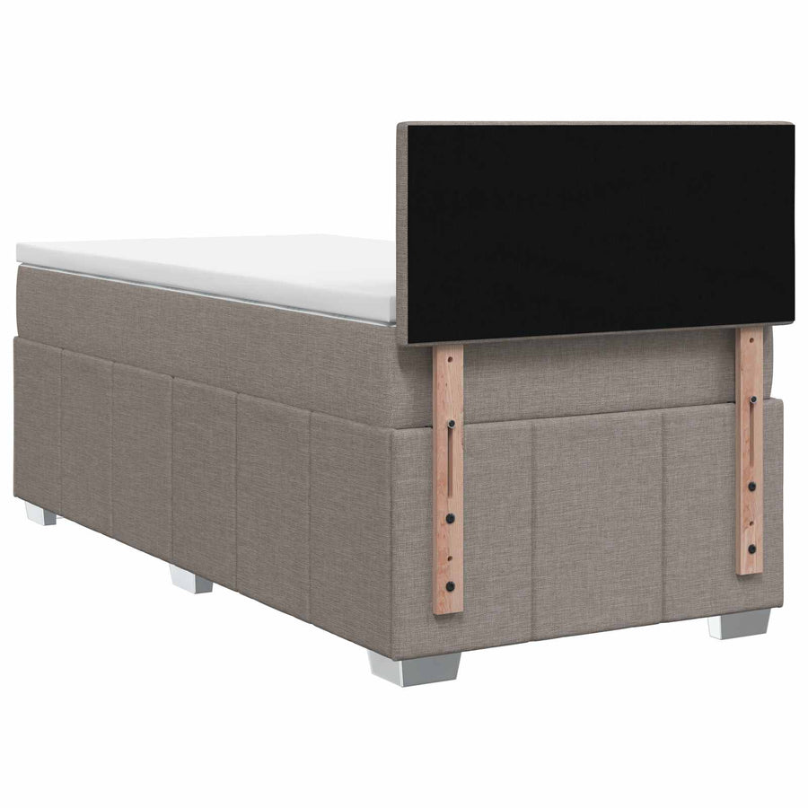 Boxspringbed met matras met hoofdeinde Taupe 100 x 200 cm Stof