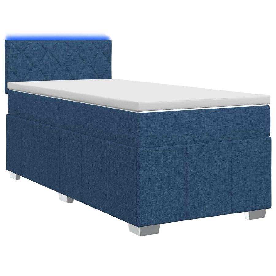 Boxspringbed met matras met hoofdeinde Blauw 100 x 200 cm Stof