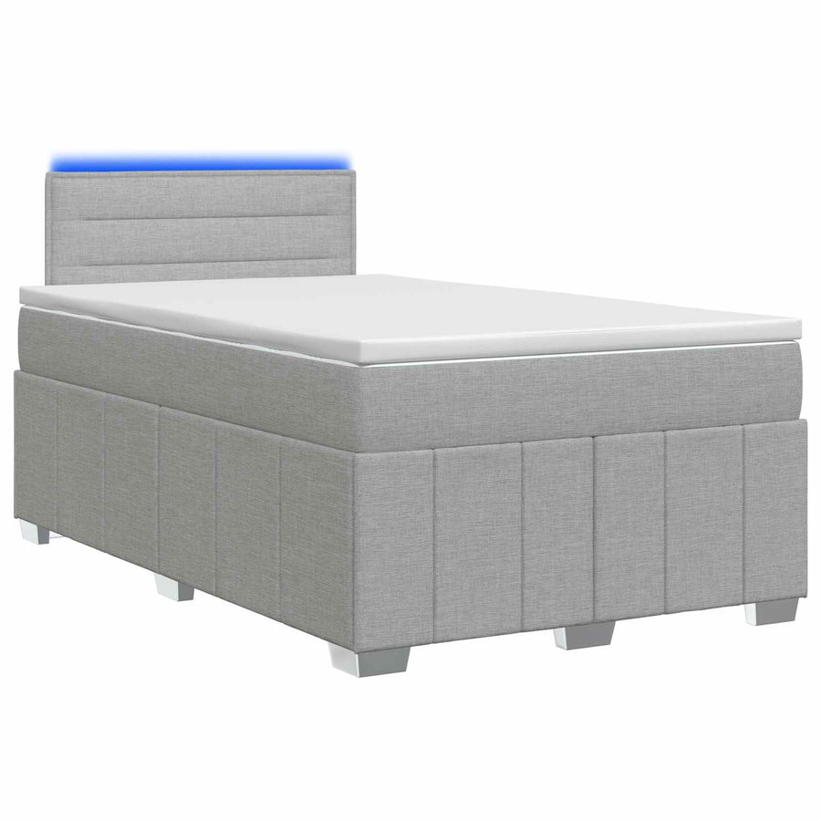 Boxspringbed met matras Lichtgrijs 120 x 190 cm Stof