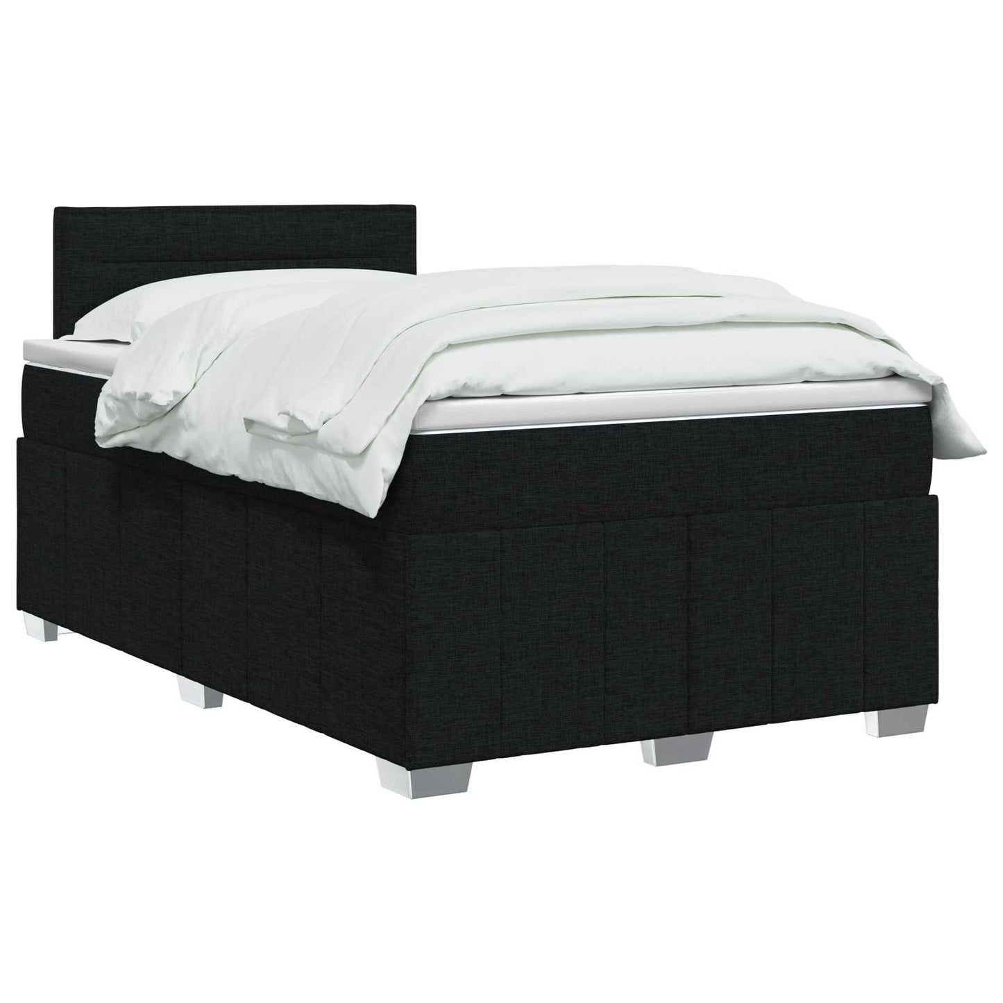 Boxspringbed met matras met hoofdeinde Zwart 120 x 190 cm Stof