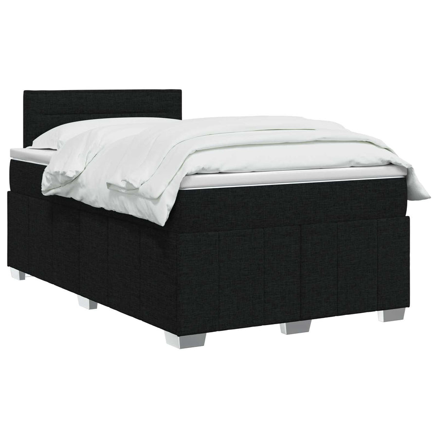 Boxspringbed met matras met hoofdeinde Zwart 120 x 190 cm Stof