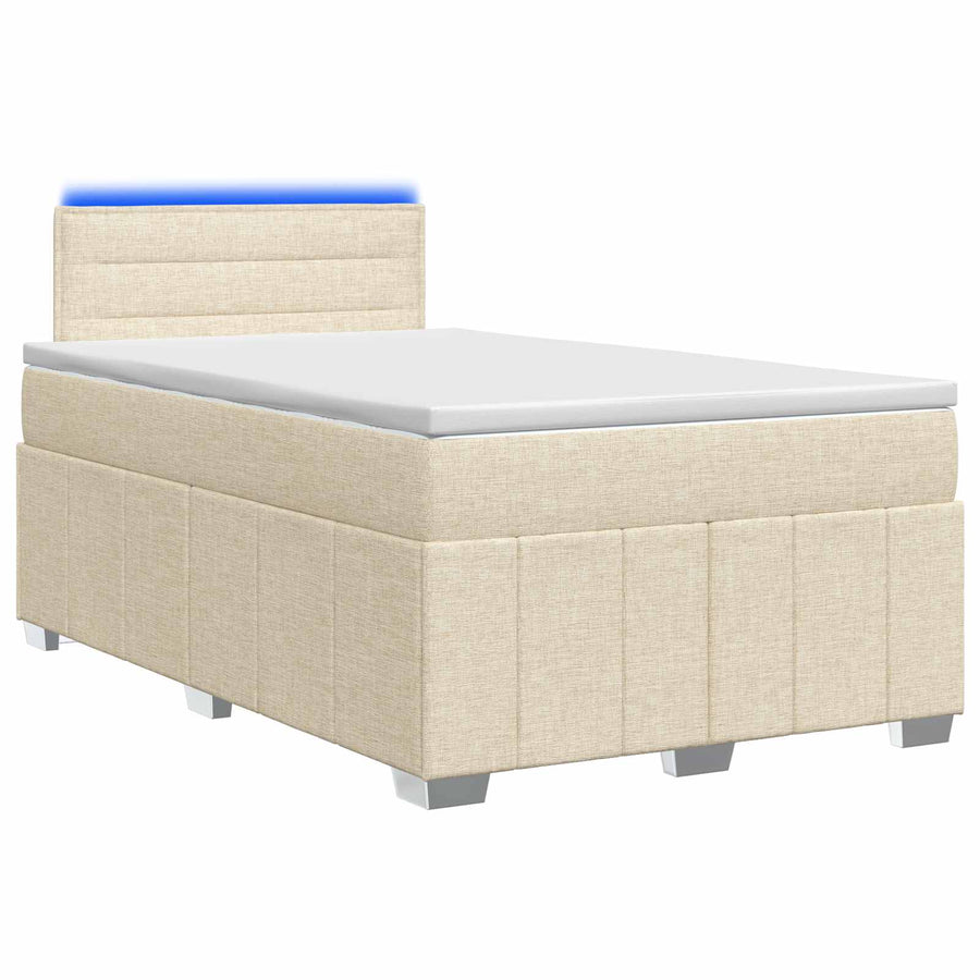 Boxspringbed met matras Crèmekleurig 120 x 190 cm Stof