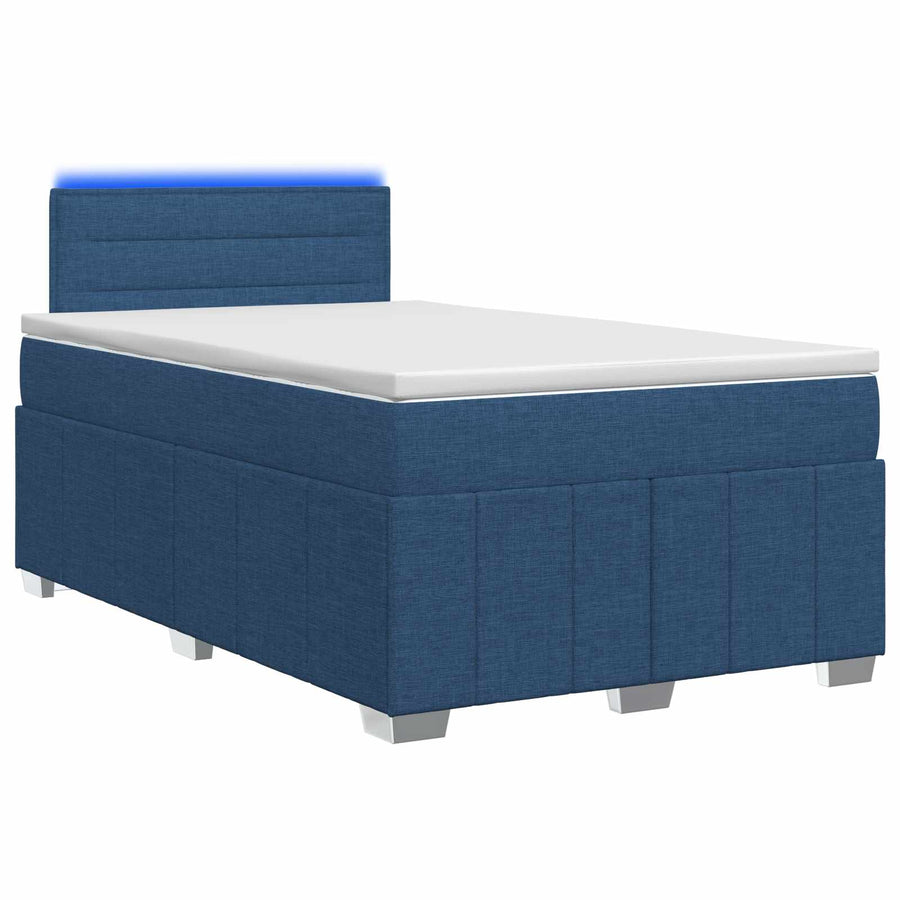 Boxspringbed met matras met hoofdeinde Blauw 120 x 190 cm Stof