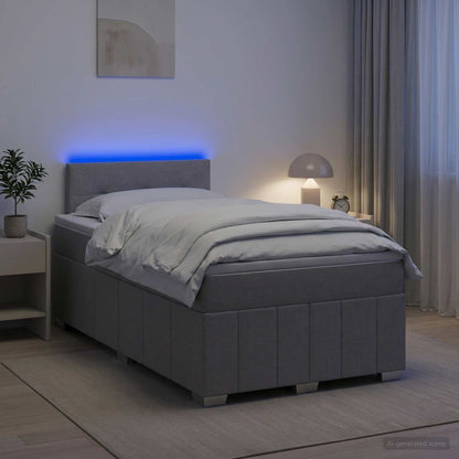 Boxspringbed met matras Lichtgrijs 120 x 190 cm Stof
