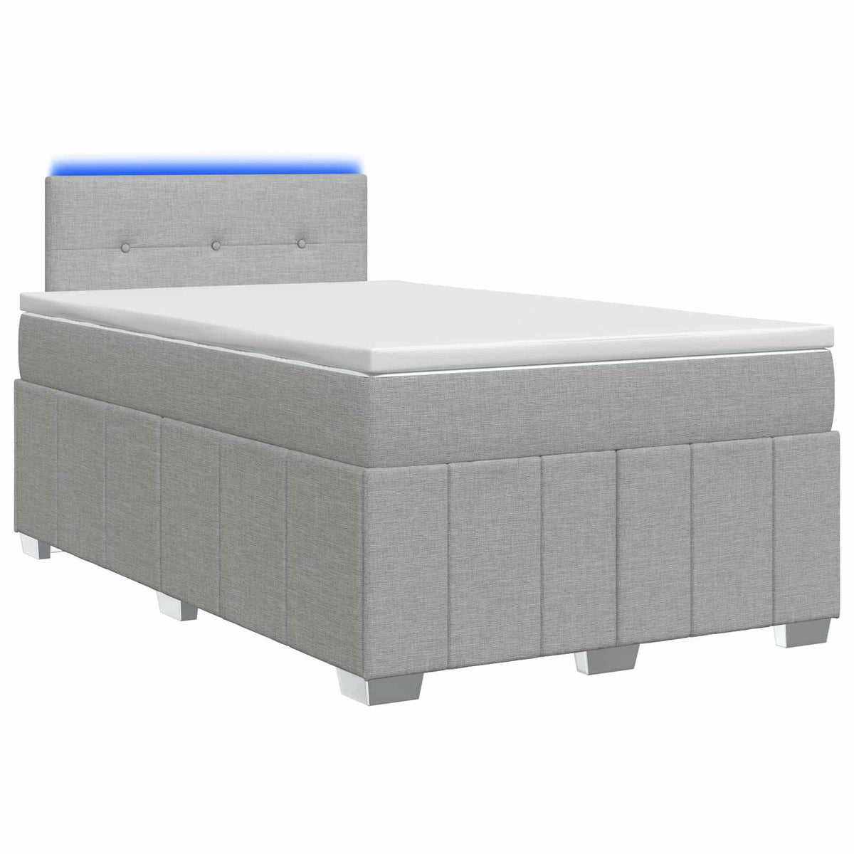 Boxspringbed met matras Lichtgrijs 120 x 190 cm Stof