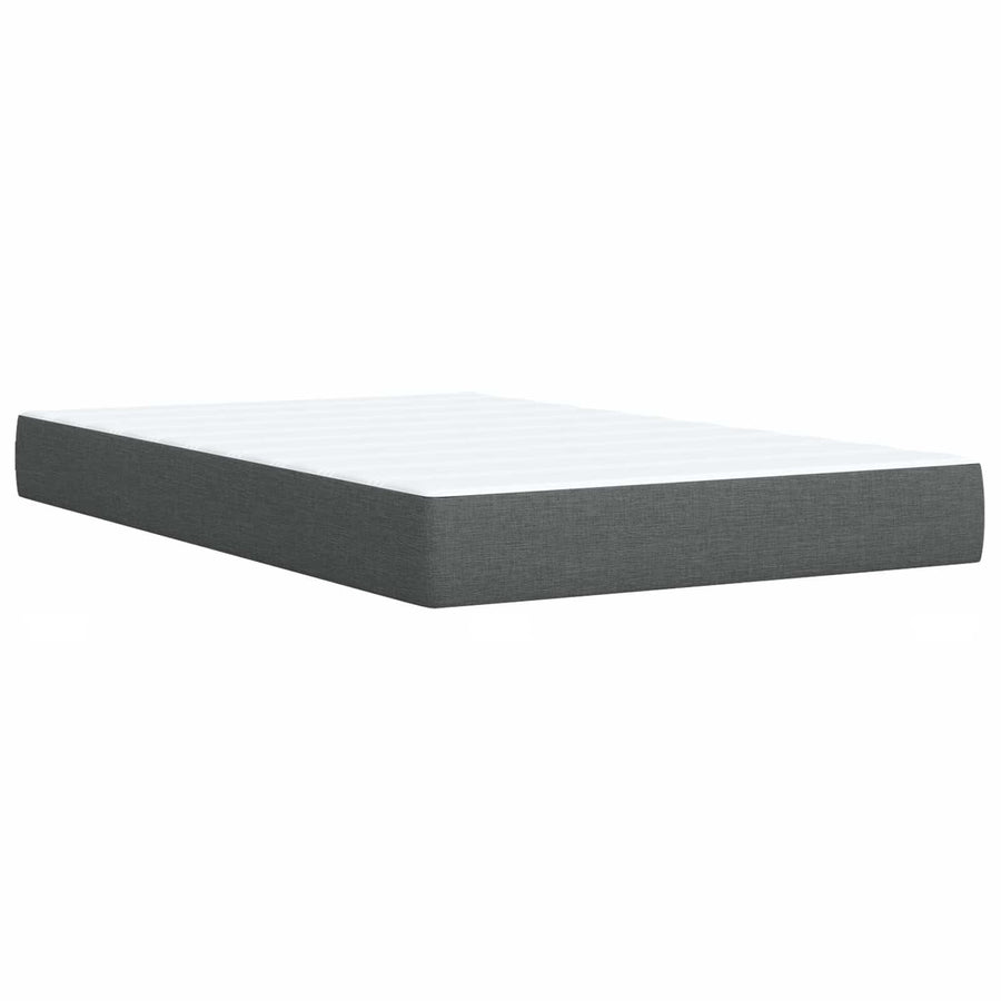 Boxspringbed met matras Donkergrijs 120 x 190 cm Stof