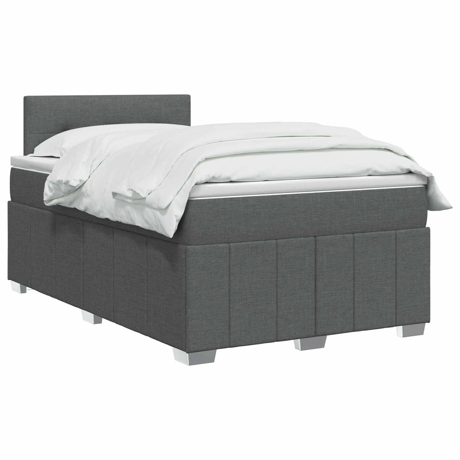Boxspringbed met matras Donkergrijs 120 x 190 cm Stof