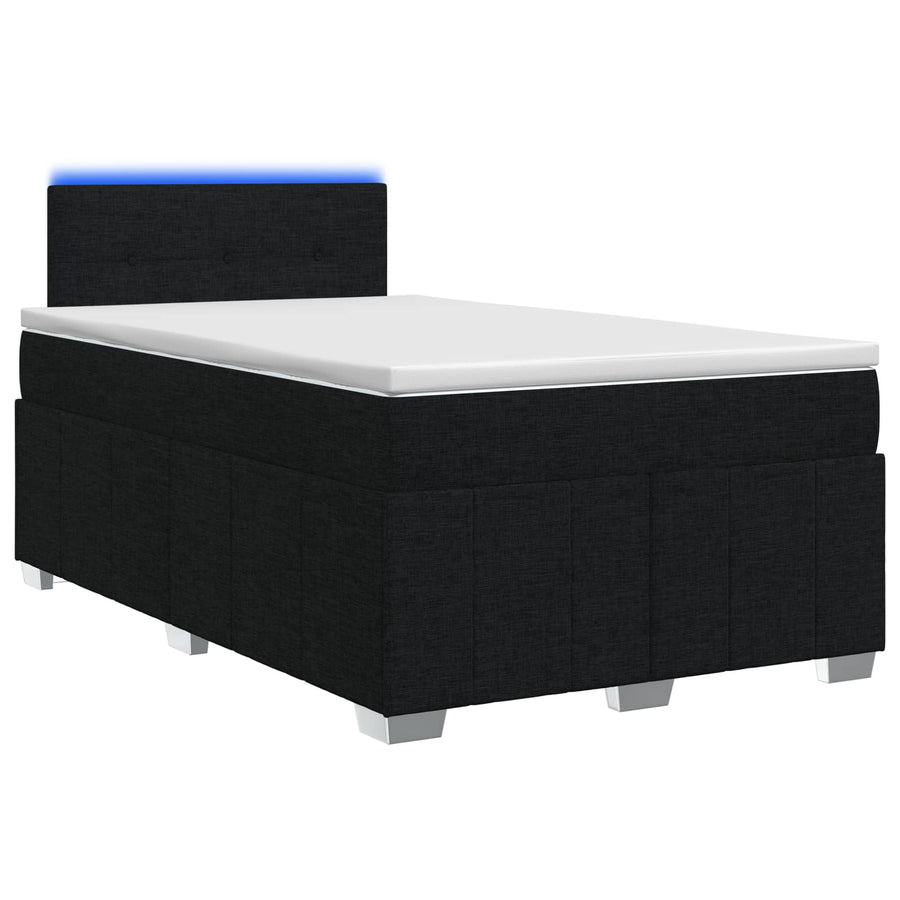 Boxspringbed met matras met hoofdeinde Zwart 120 x 190 cm Stof