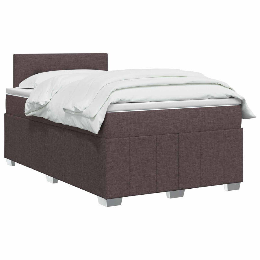 Boxspringbed met matras Donkerbruin 120 x 190 cm Stof