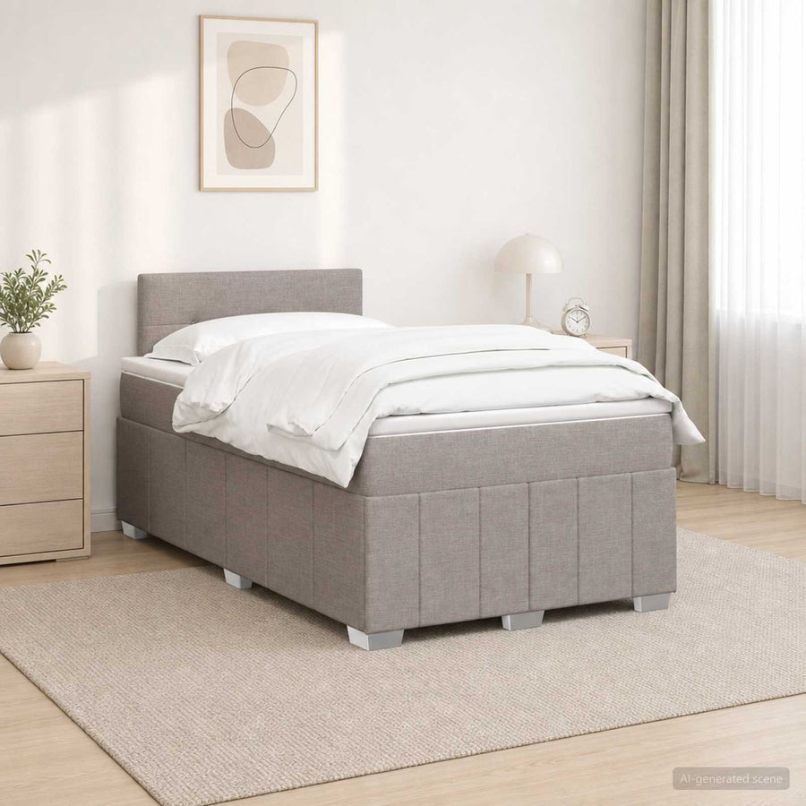 Boxspringbed met matras met hoofdeinde Taupe 120 x 200 cm Stof