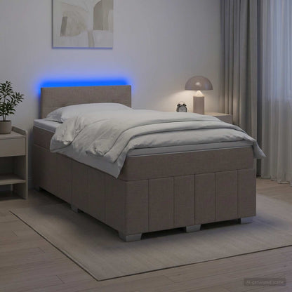 Boxspringbed met matras met hoofdeinde Taupe 120 x 200 cm Stof