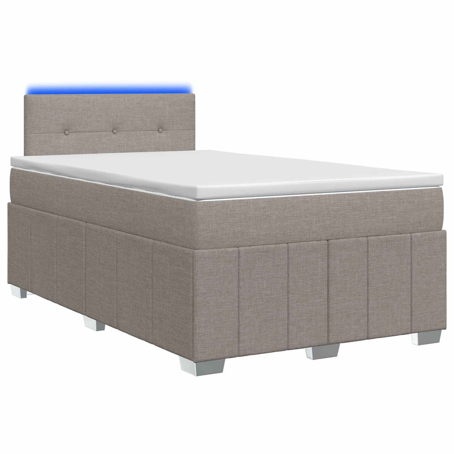Boxspringbed met matras met hoofdeinde Taupe 120 x 190 cm Stof
