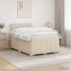 Boxspringbed 120x200 cm stof crèmekleurig