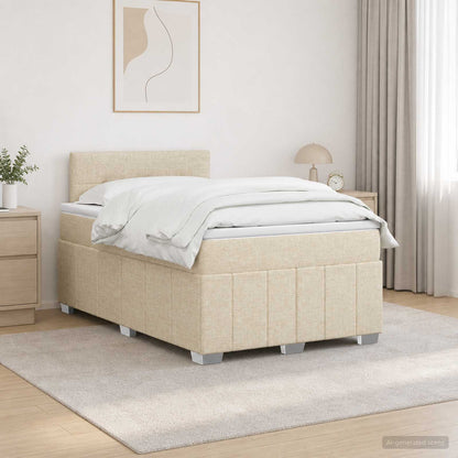 Boxspringbed met matras Crèmekleurig 120 x 200 cm Stof