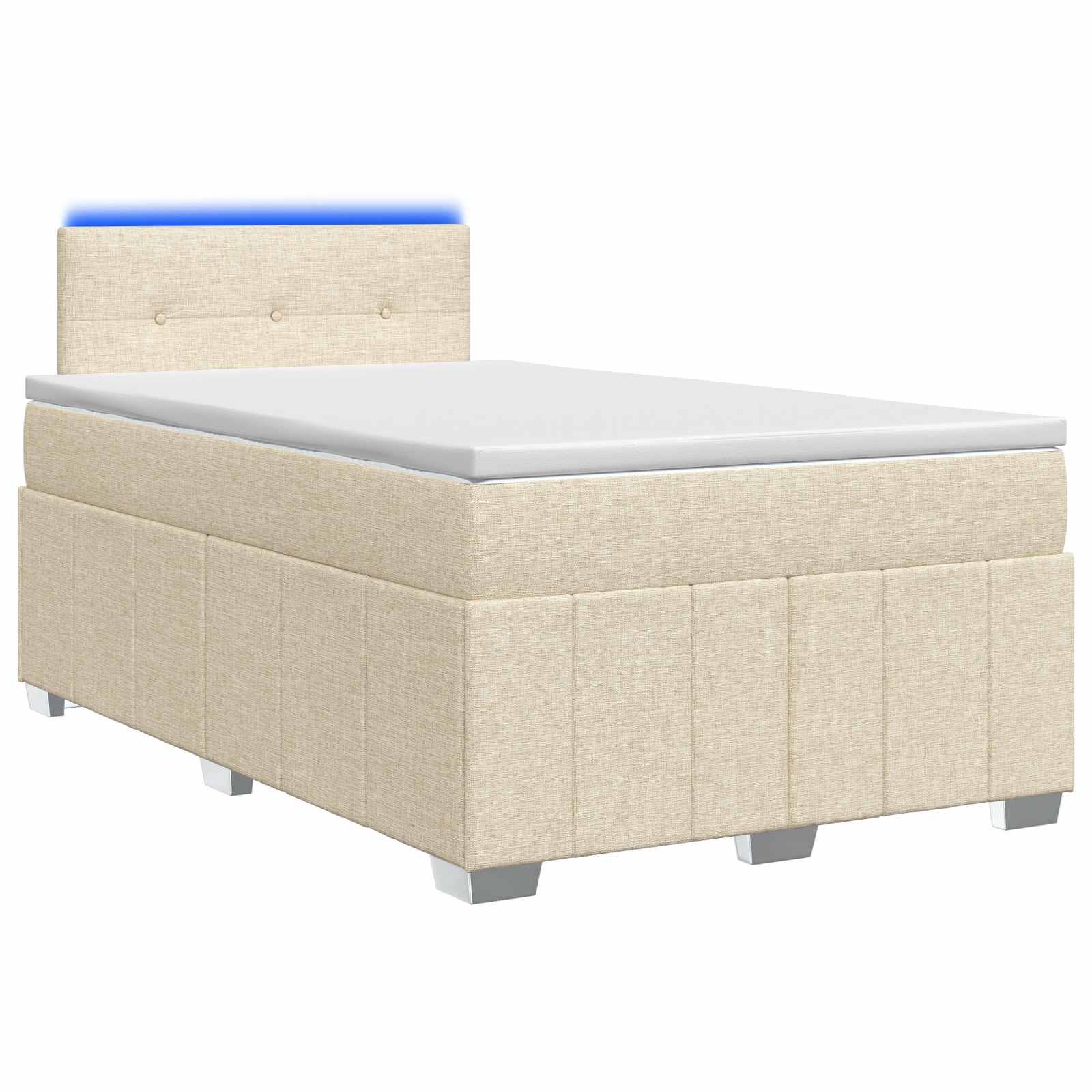 Boxspringbed met matras Crèmekleurig 120 x 190 cm Stof