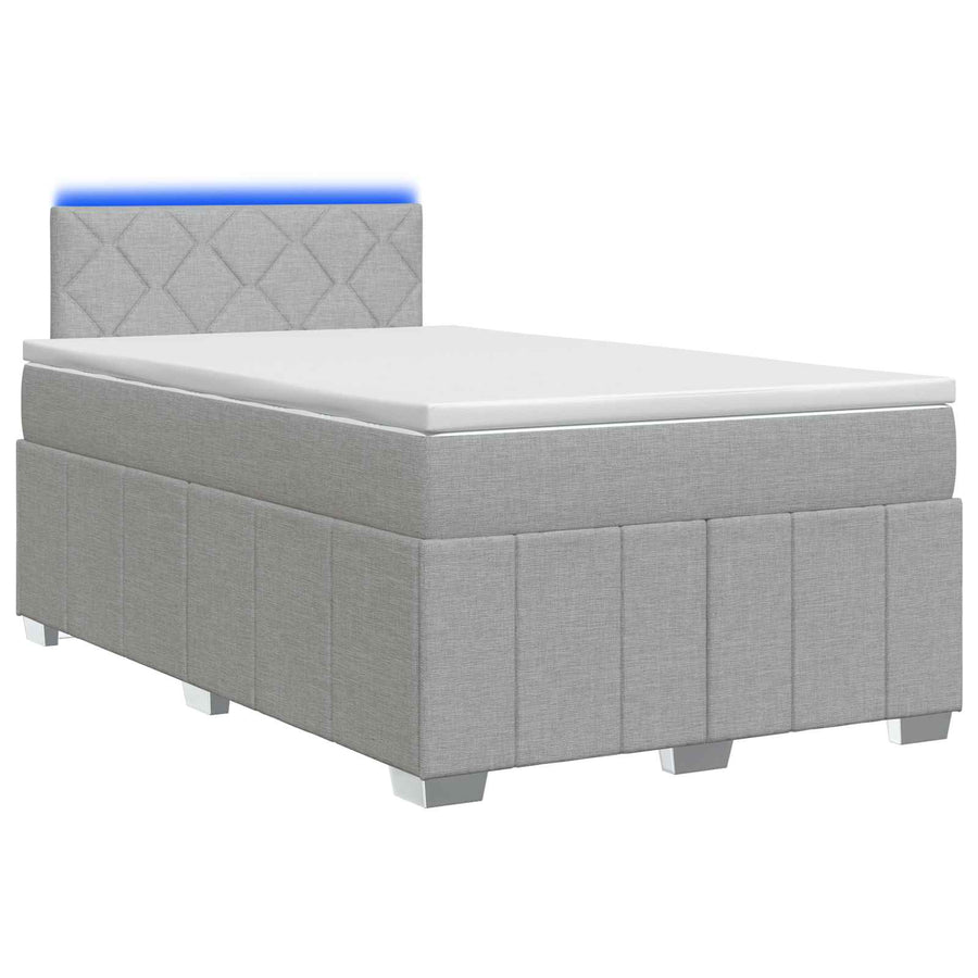 Boxspringbed met matras Lichtgrijs 120 x 190 cm Stof