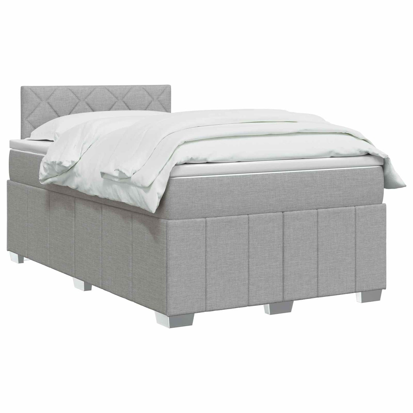 Boxspringbed met matras Lichtgrijs 120 x 190 cm Stof
