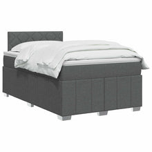 Boxspringbed met matras Donkergrijs 120 x 190 cm Stof