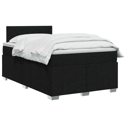 Boxspringbed met matras met hoofdeinde Zwart 120 x 190 cm Stof