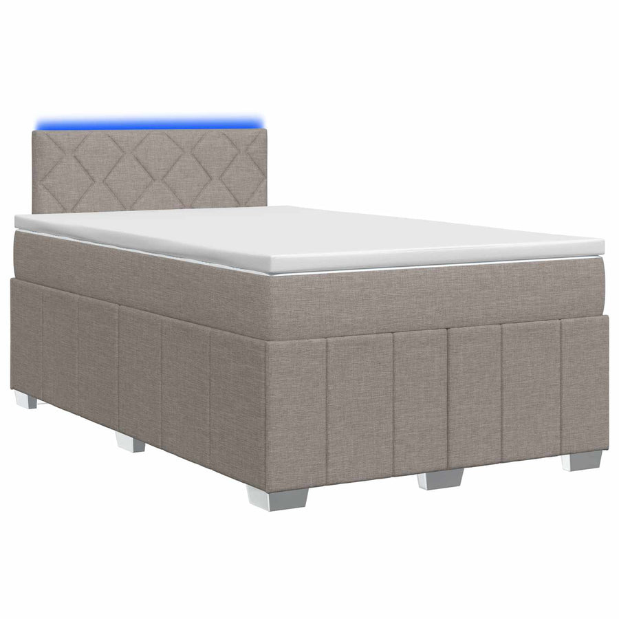 Boxspringbed met matras met hoofdeinde Taupe 120 x 190 cm Stof