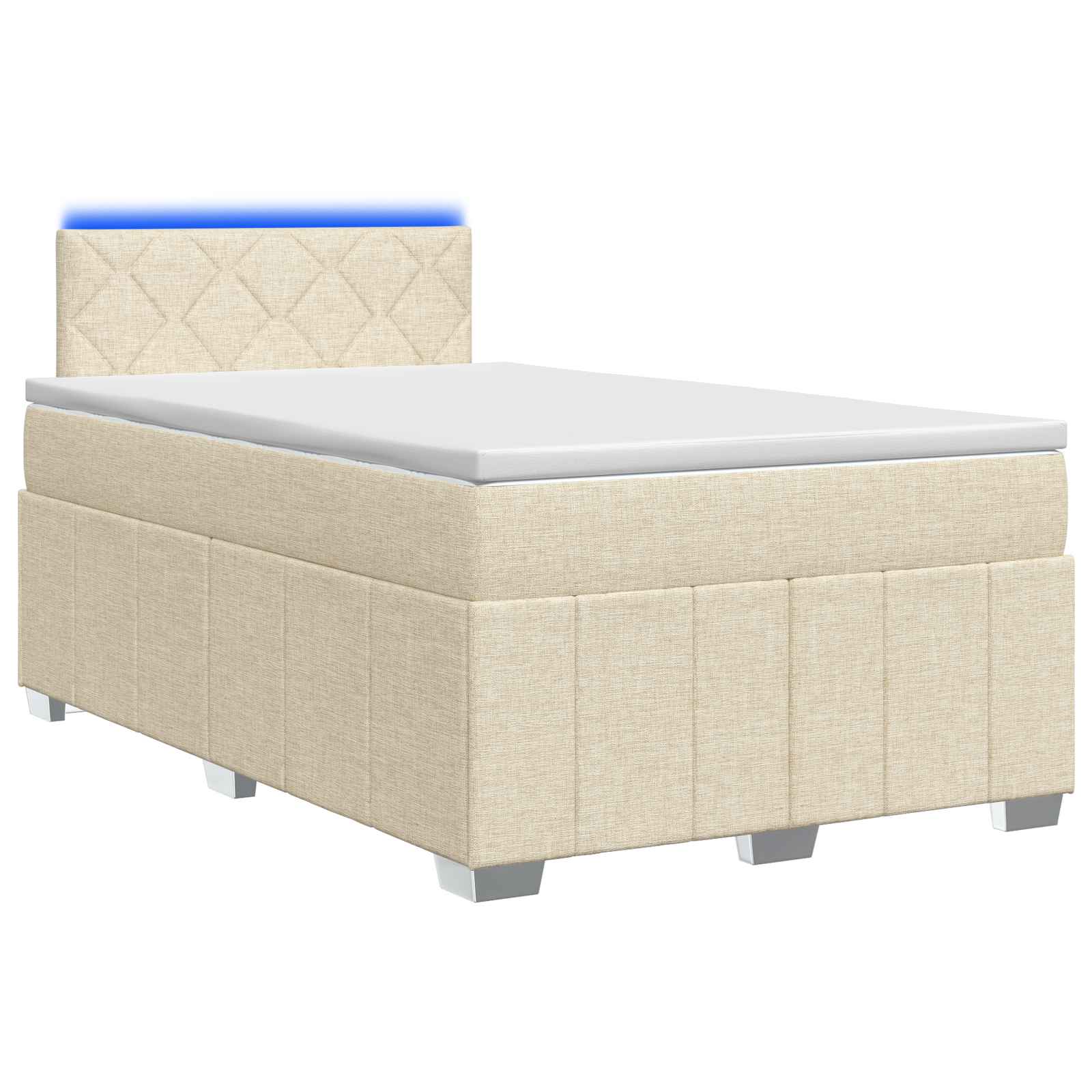Boxspringbed met matras Crèmekleurig 120 x 190 cm Stof