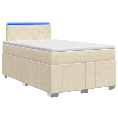 Boxspringbed met matras Crèmekleurig 120 x 190 cm Stof
