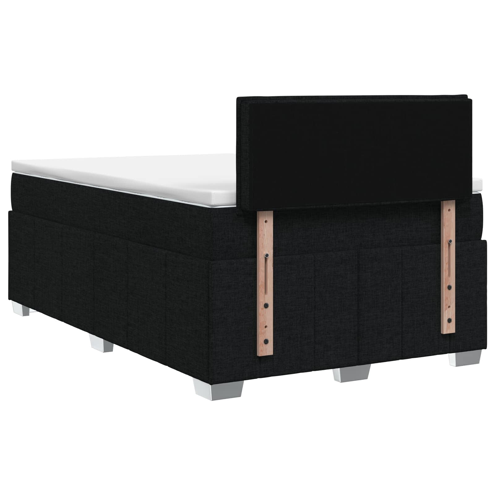 Boxspringbed met matras met hoofdeinde Zwart 120 x 200 cm Stof